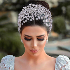 Schimmerndes Brautstirnband mit Kristallverzierung in Ast-Optik - Silber