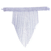 Gargantilla larga con flecos y brillantes diamantes de imitación - Plateada