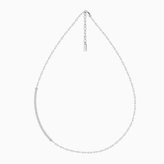 Choker-Halskette mit funkelnden Zirkonia-Büroklammern aus Sterlingsilber