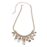 Collar con brillantes diamantes de imitación de talla marquesa - Plata