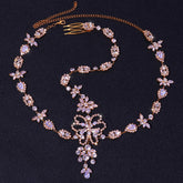 Cadena para el pelo de novia con cristales brillantes - Oro