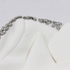 Blazer a medida con adornos de diamantes de imitación brillantes y pantalones de corte bota de cintura alta a juego