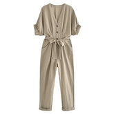 Step into 2023: Elegant Solid Color Slim Long Jumpsuit.