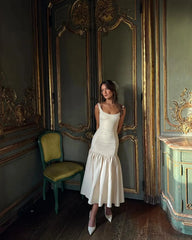 Sommer Damen Rüschen Hosenträger Kleid - Modische Kleidung