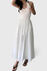 Vestido midi con cuello halter - Blanco