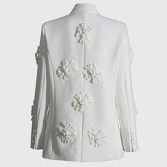 WHITE Blazerwith FlowerS