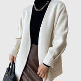 BEIGE BELTED CARDIGAN with POCKETS