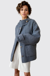 Jacke mit geknöpftem Kragen - Grau