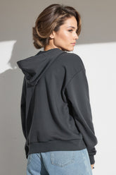 Kapuzenpullover mit Frontausschnitten - Grau