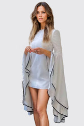 Dress with Ruffle Sleeves - White