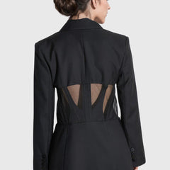 Black Blazerwith Mesh Waist