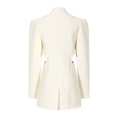 Einzigartiger, einreihiger Blazer mit Puffärmeln und seitlichem Ausschnitt im Bustier-Stil