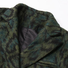 Blazer cruzado con cuello de solapa de piel sintética y estampado de leopardo vintage