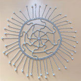 Tocado estilo charlestón vintage con borlas y cuentas de perlas sintéticas y diamantes de imitación - Plateado