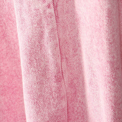 Falda vaquera larga estilo vintage con cintura alta, dobladillo sin rematar, volantes y lavado ácido descolorido