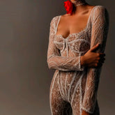 MONO DE MANGA LARGA CON ENCAJE LORA