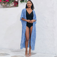 Wild Style – Brasilianisches Strandkleid mit Leopardenmuster und Gürtel, kurzärmlig