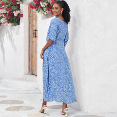 Wild Style – Brasilianisches Strandkleid mit Leopardenmuster und Gürtel, kurzärmlig