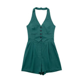 Tanktop-Jumpsuit aus Leinenmischung für Damen im Sommer – lässiger Stil