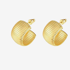 Pendientes de aro anchos extragrandes con textura acanalada metálica y estilo YOU STYLE IT