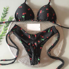 Bikini con tiras de cereza