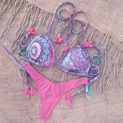 Sling-Bikini mit Ethno-Print 