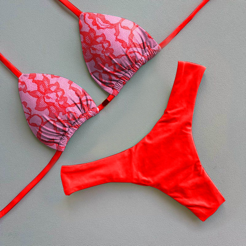 trendiges Badeanzug-Bikini-Set