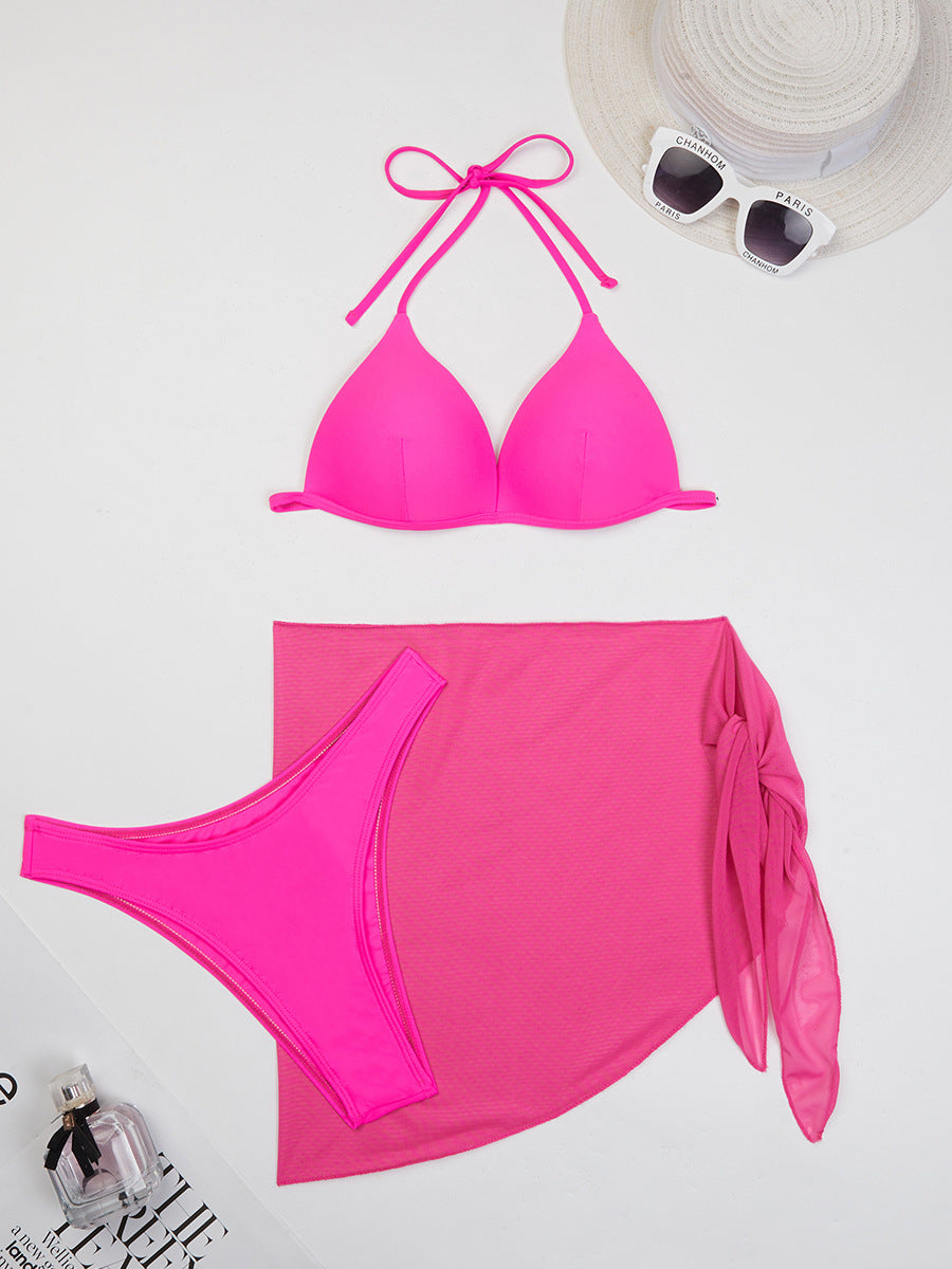 Dreiteiliger Bikini mit Gazerock