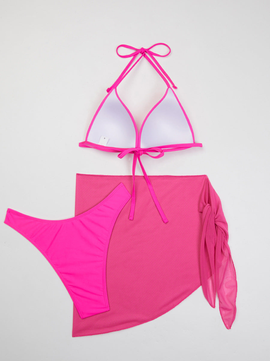 Dreiteiliger Bikini mit Gazerock