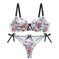 Conjunto de bralette push up de encaje