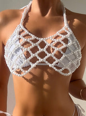 Bisutería de bikini con perlas decorativas