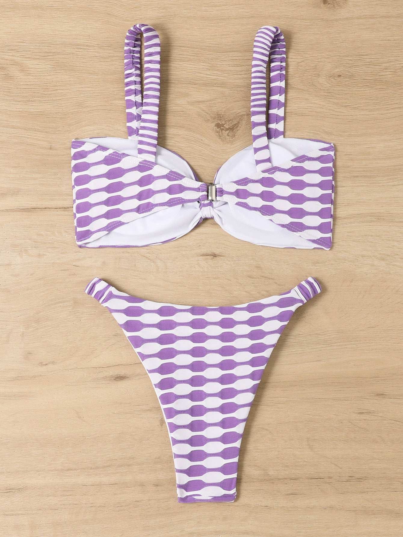 Bikini-Badeanzug mit bedrucktem Tube-Top