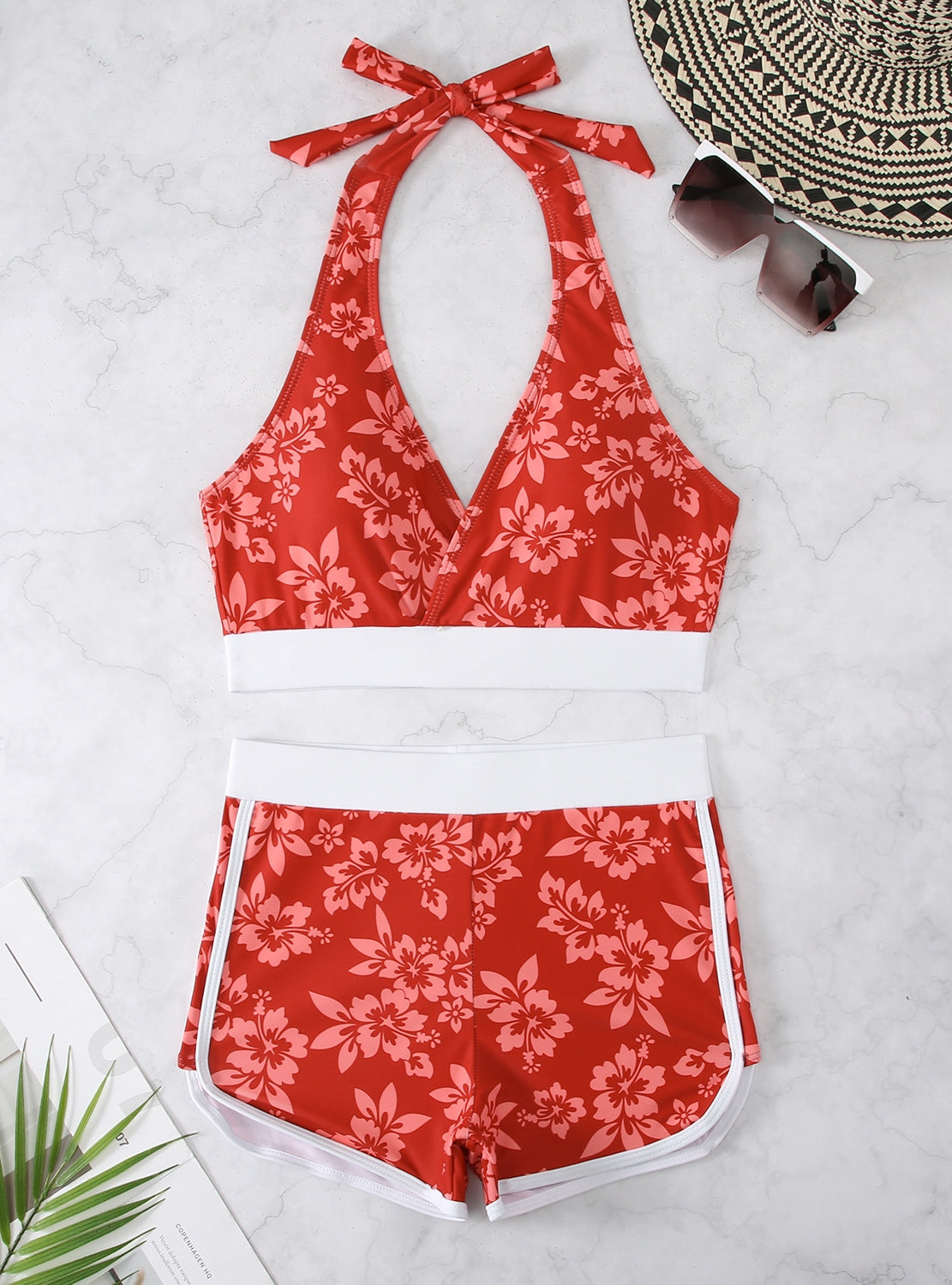 High Waist Halter Two Piece Swimsuit