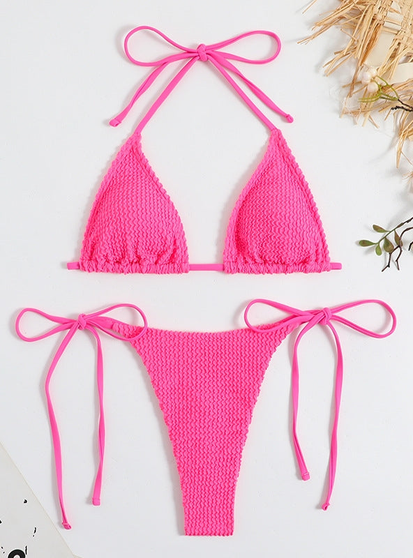 Bikini de tela de hilo de color sólido