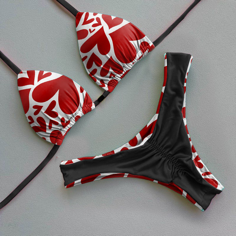 Conjunto de bikini con gráfico de amor