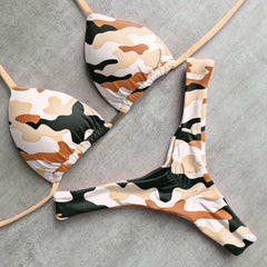 Persönlichkeit Camouflage-Riemenbikini 