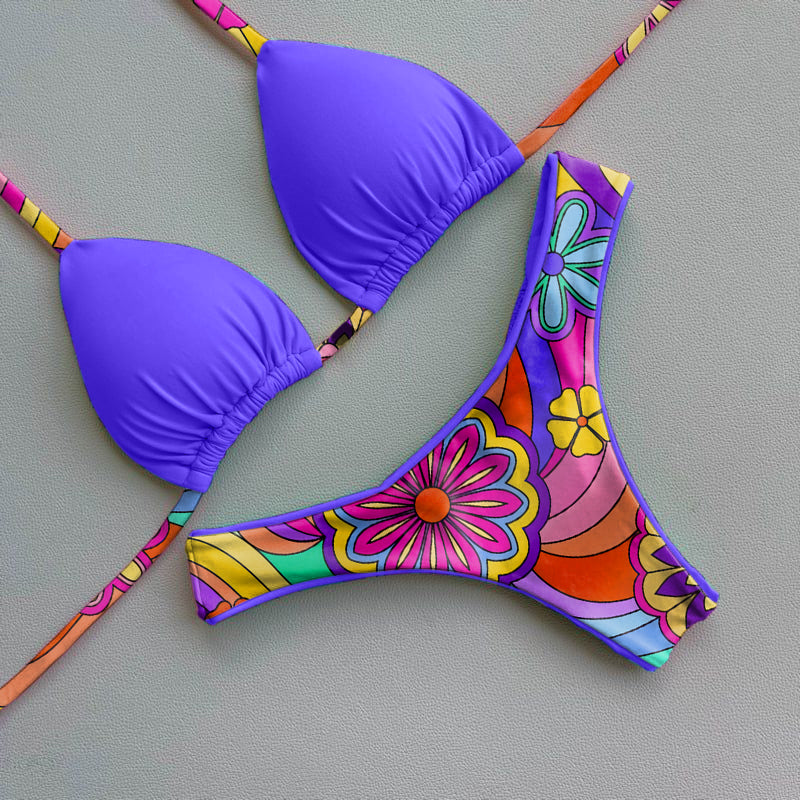 Bikini-Set mit Kontrastprint