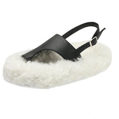 Women's Winter Lamb Wool Plush Roman Sandals - Flip-Flops