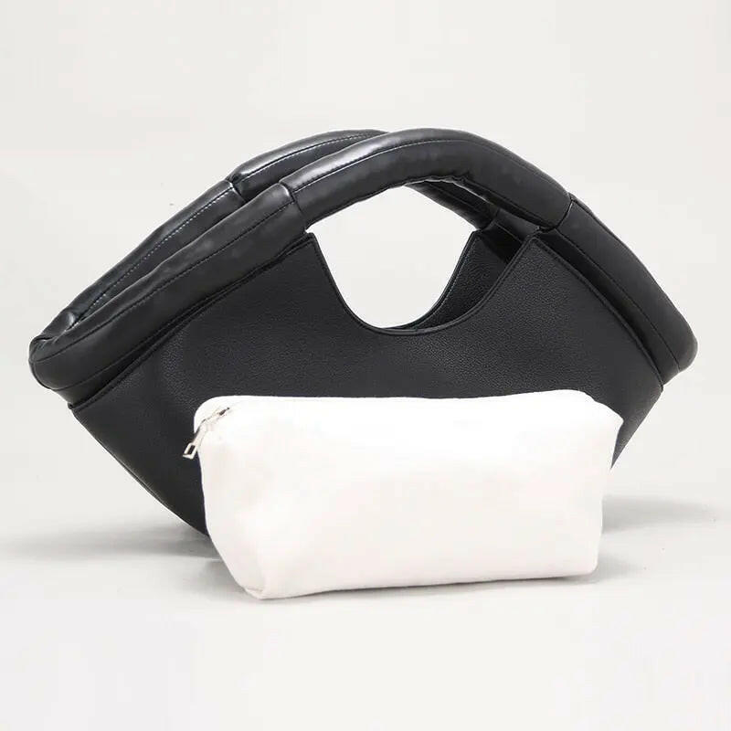 Fächerförmige Luxus-Handtasche für Damen mit Baumwollfüllung 