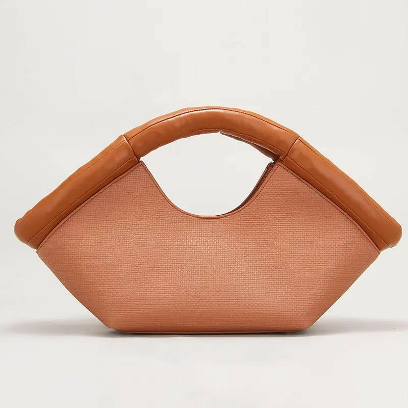 Fächerförmige Luxus-Handtasche für Damen mit Baumwollfüllung 