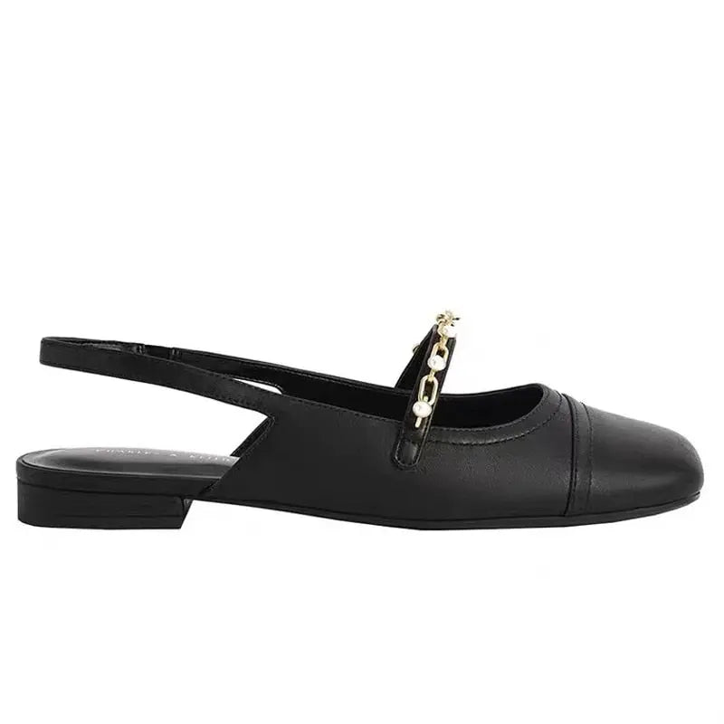 Black Flat Ladies' Mary Jane Shoes