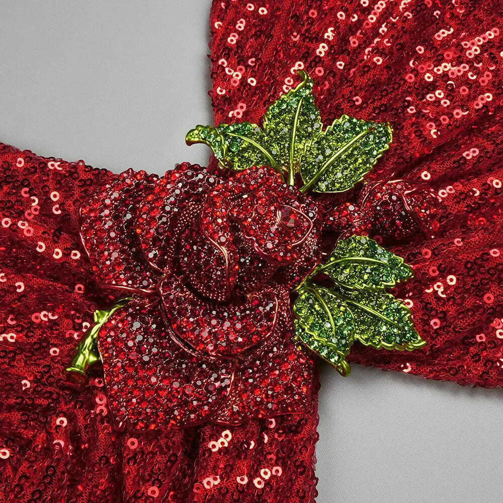 Funkelndes, mit Pailletten verziertes rückenfreies Kleid für Damen 