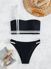 Bikini mit One-Shoulder-Ausschnitt und Schlitz