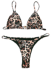 Zweiteiliger Bikini mit Leopardenmuster