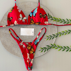 bikini dividido con estampado de mariposas