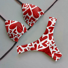 Love graphic bikini set