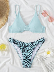 Triangel-Bikini mit Print