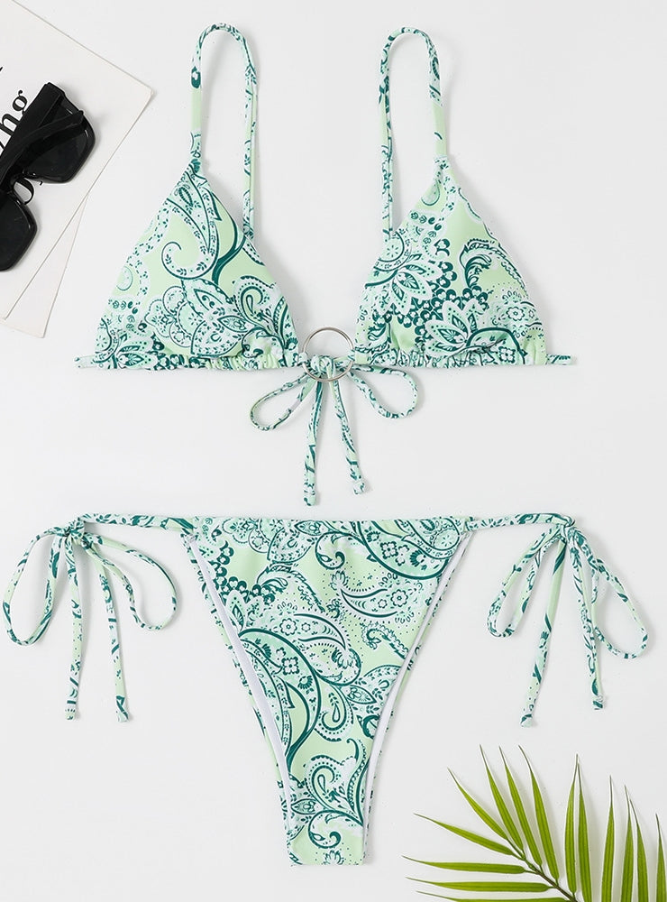 Bikini mit Dreiecksring-Print