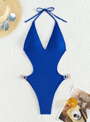 Deep V Backless One-piece Swimsuit