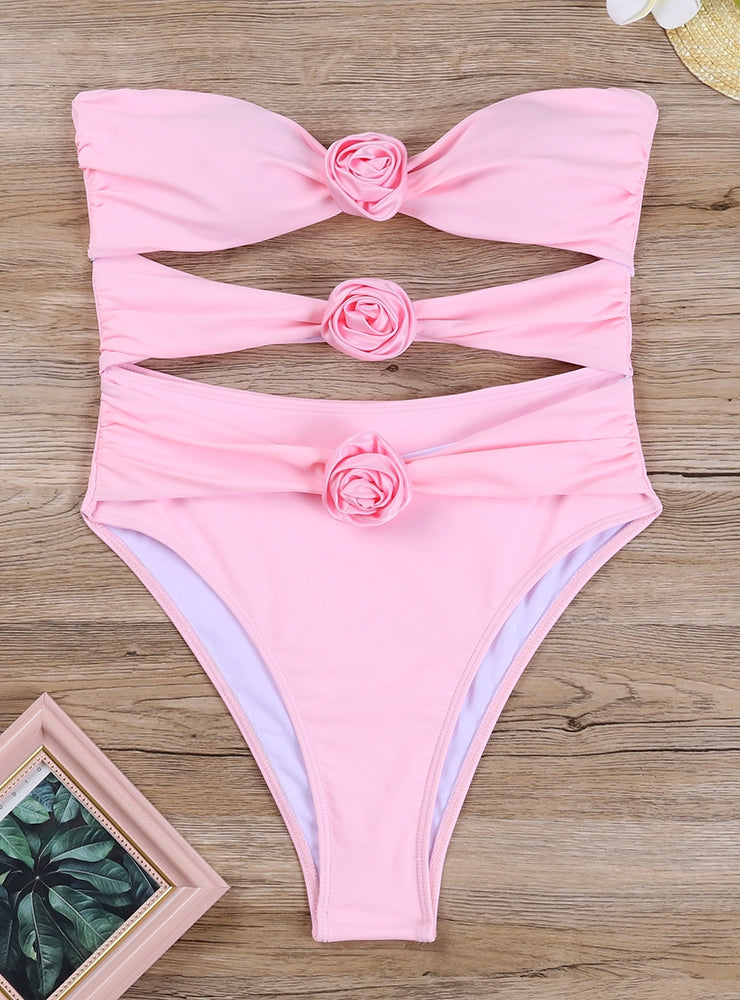 3D Flower One-piece Swimsuit